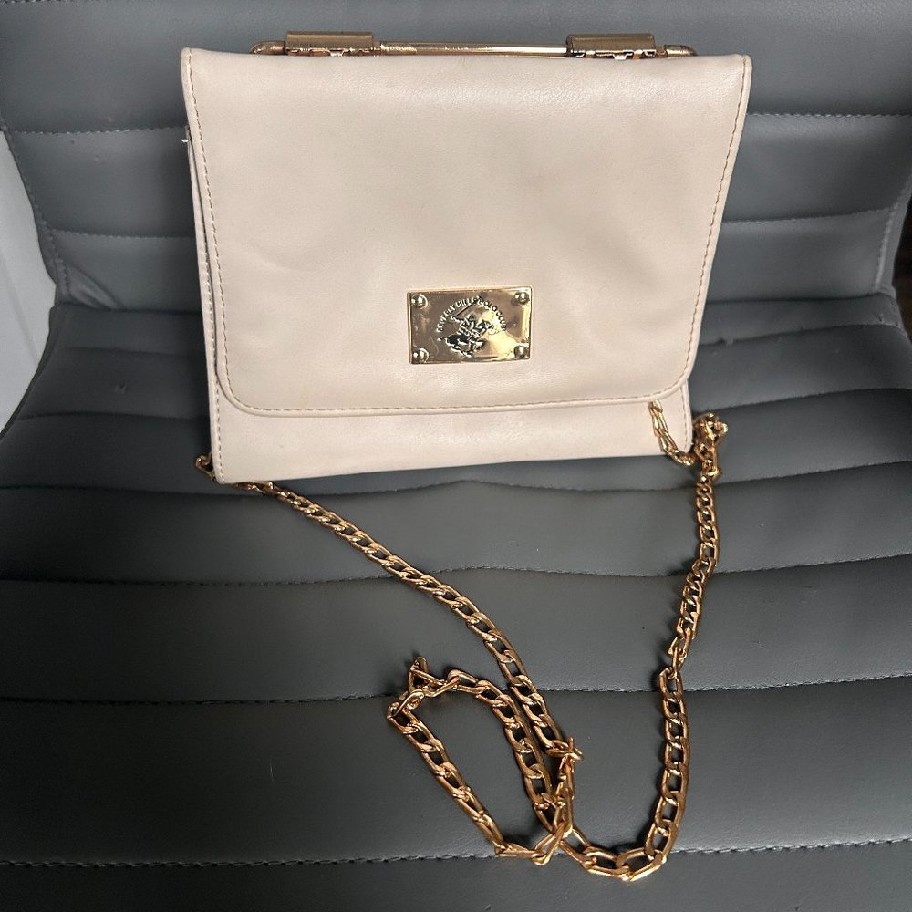 Beverly Hills Polo Club Shoulder Bags - Cream with Striped Interior